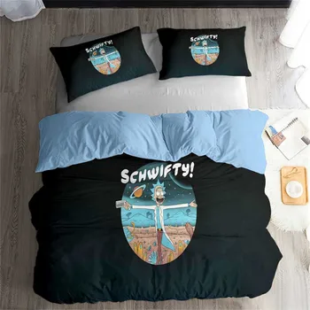 

HELENGILI 3D Bedding Set Rick and Morty Print Duvet Cover Set Bedcloth with Pillowcase Bed Set Home Textiles #RAM11