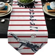 Красные полосы американский бейсбол спортивный стол бегун рождественские украшения для домашнего стола Decorarion