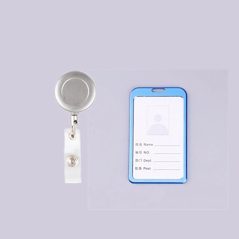 1PC Work Card Holders With Retractable Badge Reel Pull Keychain Name Tag Key Card Holder - Цвет: NO.4