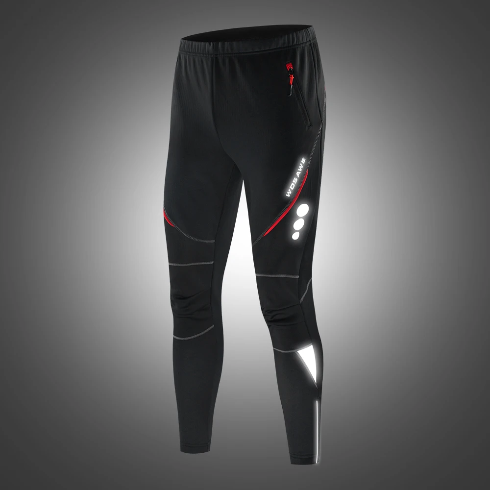 WOSAWE Winter Cycling Pants Warm Thermal Fleece Cycling Trousers Windproof Riding Bicycle MTB Road Bike Running Hiking Fishing
