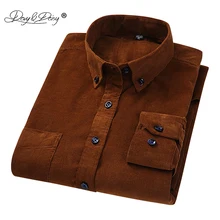 DAVYDAISY, Новое поступление, модная Вельветовая Мужская рубашка из хлопка с длинным рукавом, повседневные мужские рубашки для джентльменов, мужской бренд DS229