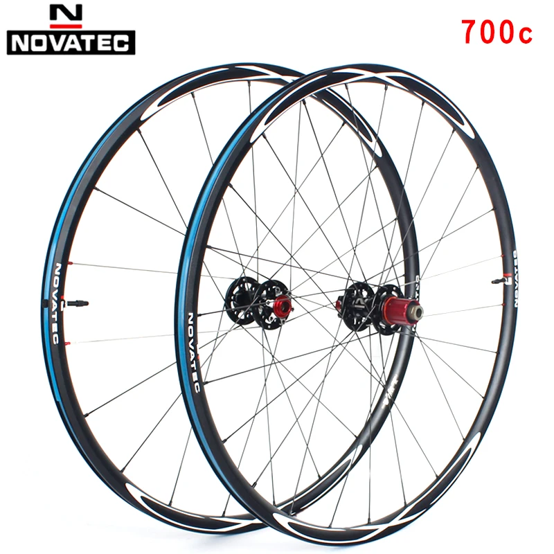 Novatec Road bike wheel set 700C bearing vacuum aluminum alloy Wheelset 7-11 speed disc brake 20/24H Barrel shaft bicycle wheels