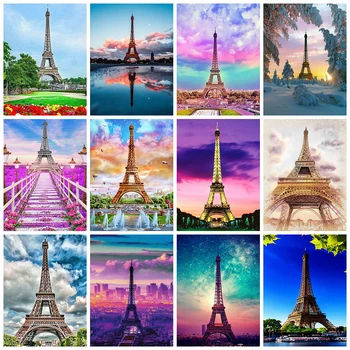 

Evershine Full Square Diamond Painting Eiffel Tower 5D DIY Mosaic Diamond Embroidery Landscape Home Decor Picture Of Rhinestone