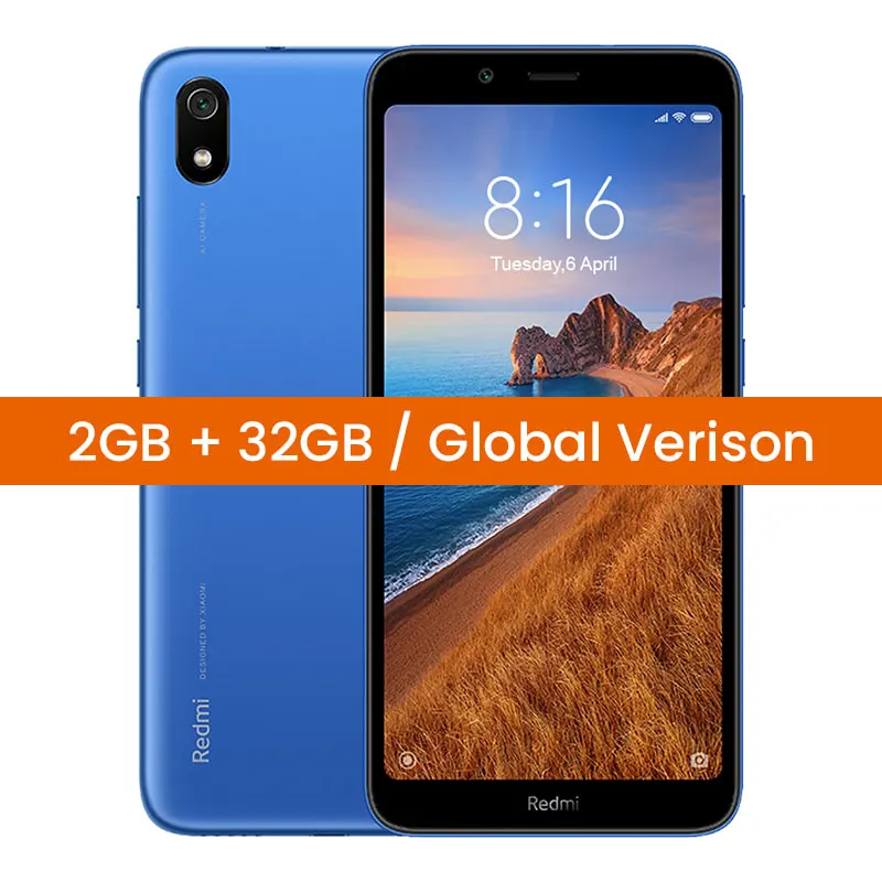 Azul 2 32 Гб Xiaomi Redmi 7A 7 с глобальной версией, 2 ГБ, 16 ГБ/32 ГБ, смартфон 5,4" Snapdargon 439, четыре ядра, аккумулятор 4000 мАч, камера 13 МП - Цвет: Azul 2 32 Гб