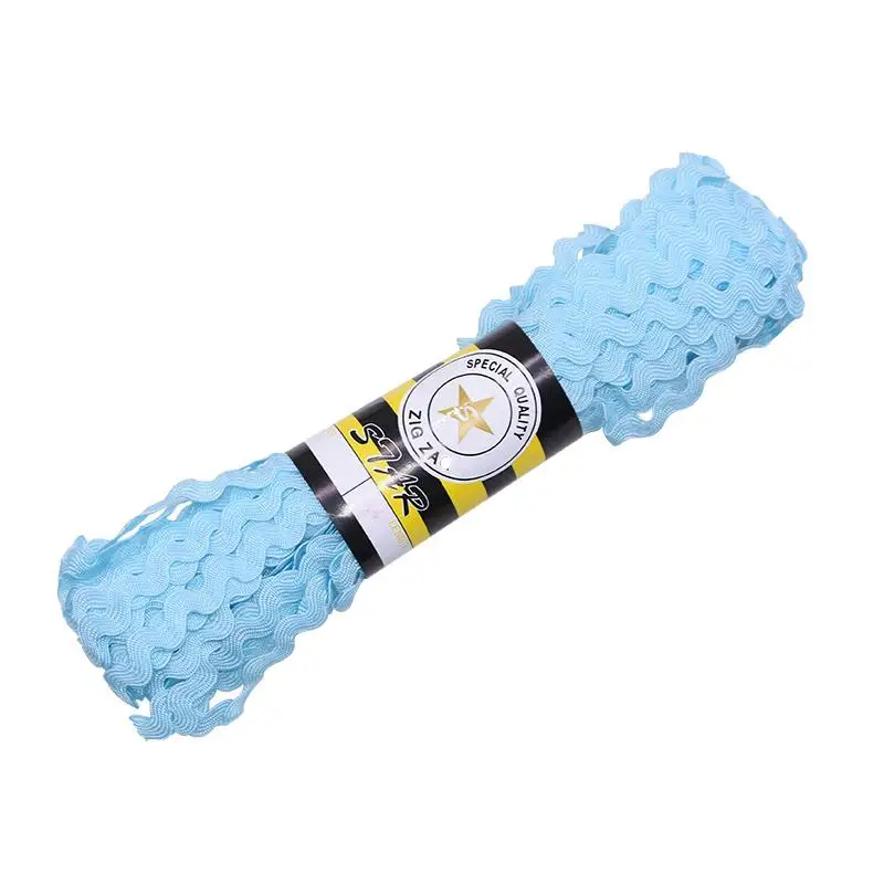 sky blue S08 15 ярдов/лот 0,5 см s-образная волнистая кружевная обрезанная лента Ручное шитье для поделок ремесла Свадебные украшения Аксессуары для одежды - Цвет: sky blue S08