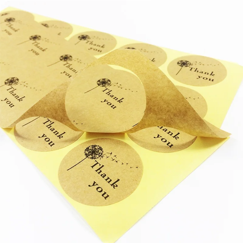 1000 Pcs/lot Cute Thank You Sticker Dandelion Seal Sticker High Quality Handmade Gift Label Sticker