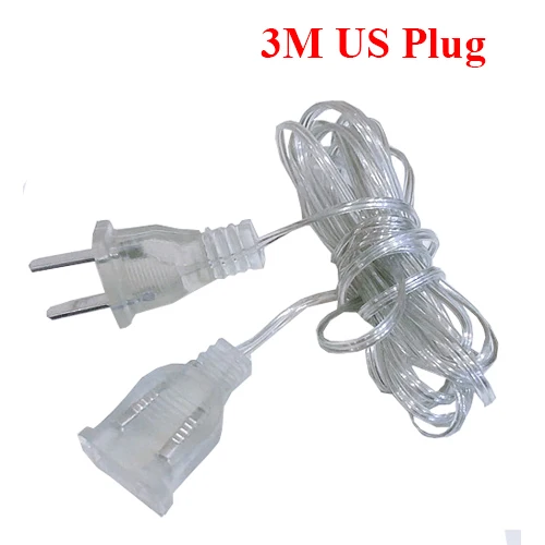 3M With US Plug Thrisdar 3 м удлинитель с переключателем включение/выключение для рождества, праздника, свадьбы, вечеринки, гирлянда, светильник-гирлянда, штепсельная вилка EU/US - Испускаемый цвет: 3M With US Plug