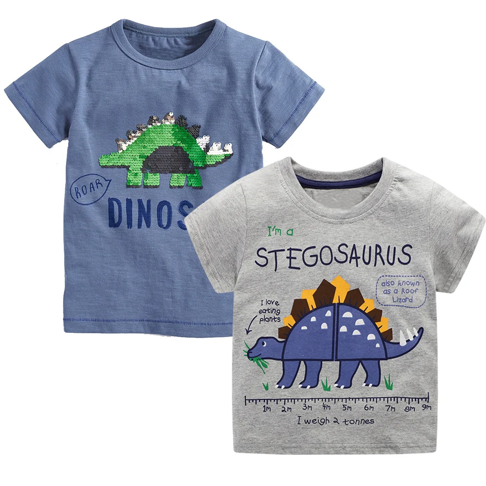 2 шт./упаковка детские футболки с коротким рукавом и изображением