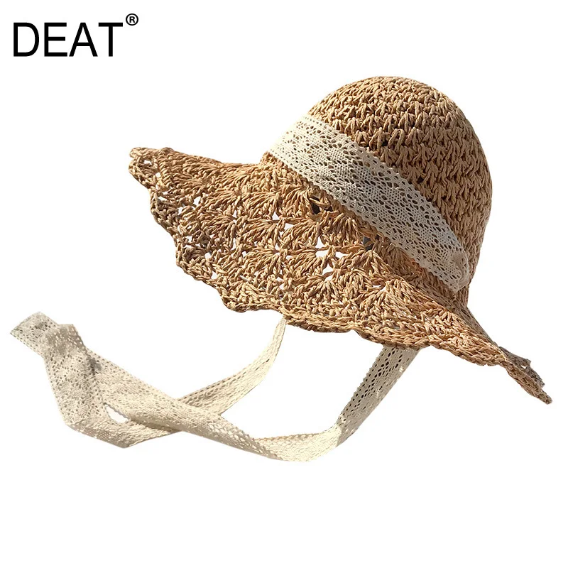 

DEAT 2020 new fashion women Accessories lace patchwork woven adjusted hats female heardwear WD53404