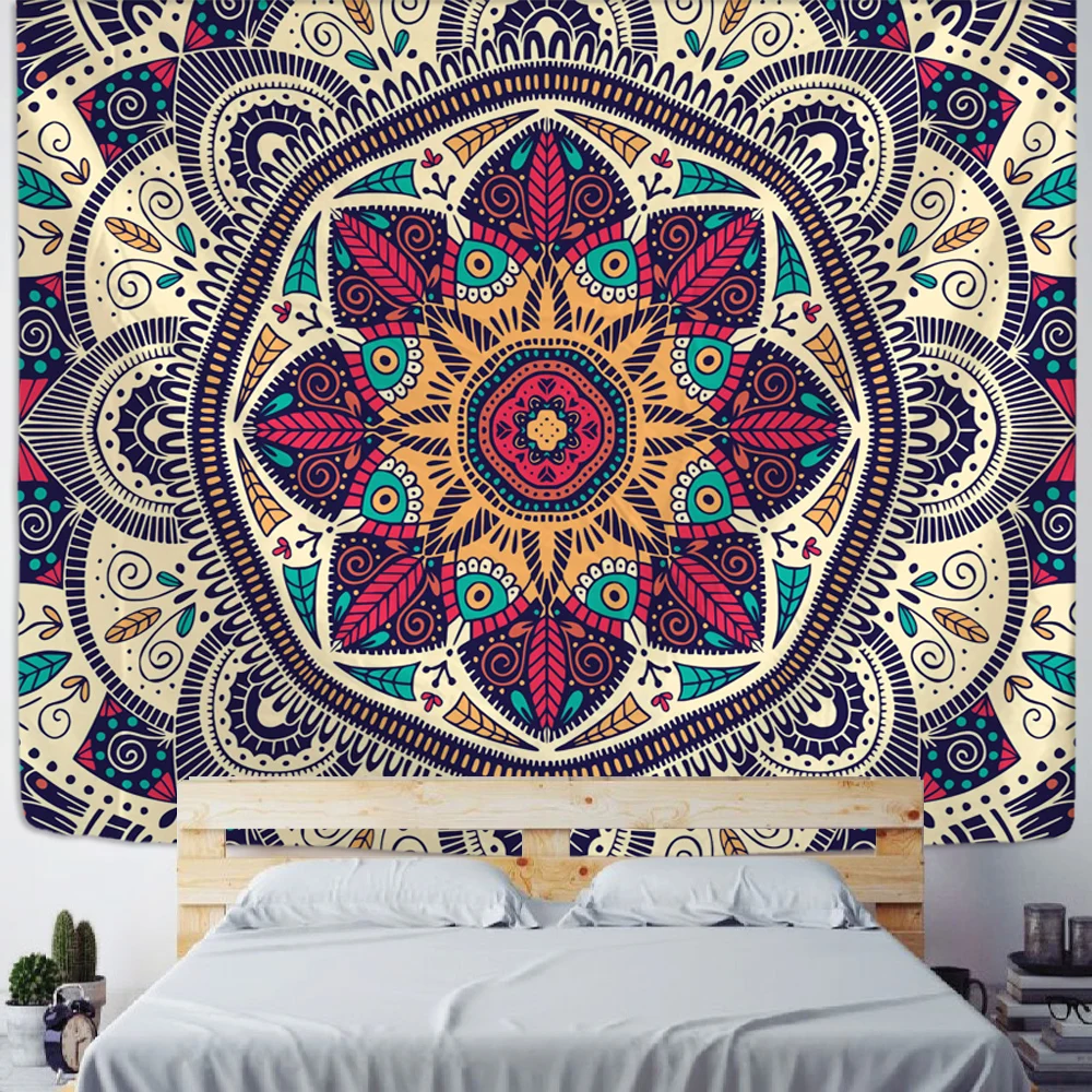 Indian Mandala Tapestry Wall Hanging Sandy Beach Throw Rug Blanket Camping Tent Travel Mattress Bohemian Sleeping Pad