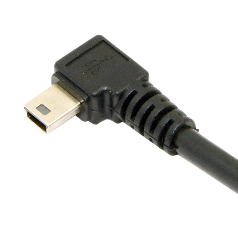 Розничная 1,8 м мини-usb B Тип 5pin мужской 90 градусов левый угловой к USB 2,0 Мужской кабель для передачи данных черный цвет