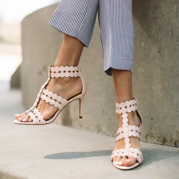 nude open toed shoes