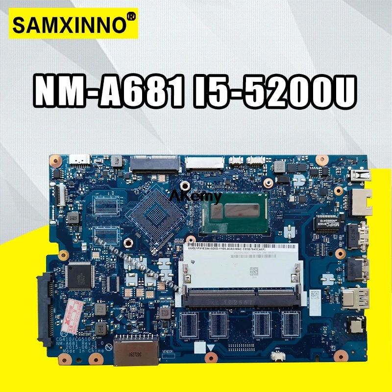 

FOR Lenovo Ideapad 100-15IBD Laptop Motherboard 5B20K25458 SR23Y I5-5200U CG410/CG510 NM-A681