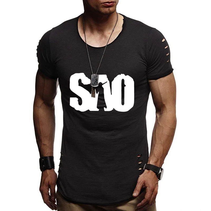 Футболка мужская хлопковая с коротким рукавом модная Повседневная рубашка