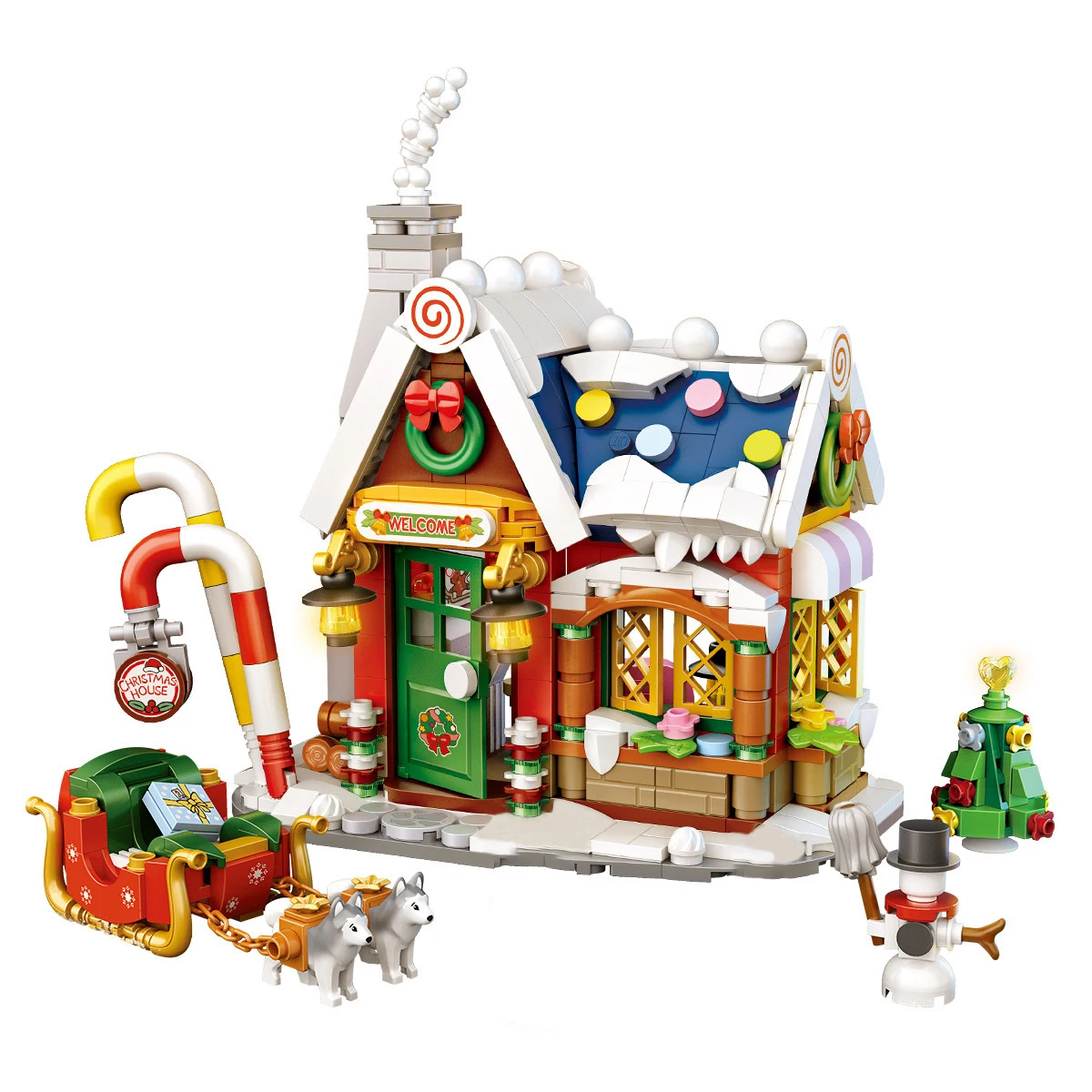 LOZ 788pcs Mini Christmas House Model Building Block Santa Claus Snowman Dolls Architecture Sets Bricks DIY Children Toy Gifts cardboard stacking blocks