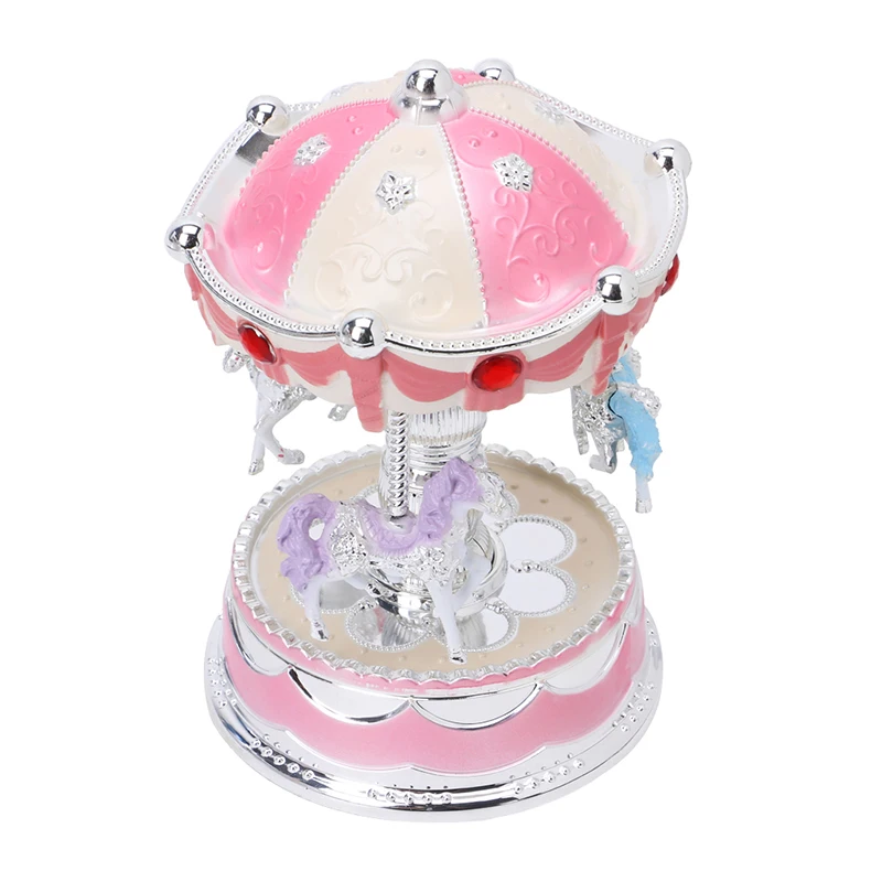 

Carousel Music Box Merry Go Round Musical Plays Gift Toy Kid Wedding Home Decor