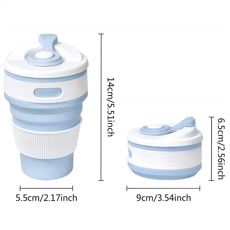Складная кофейная чашка Экологичная многоразовая Складная чашка помещается в карман или сумку герметичная портативная кружка для путешествий и кемпинга 350 мл