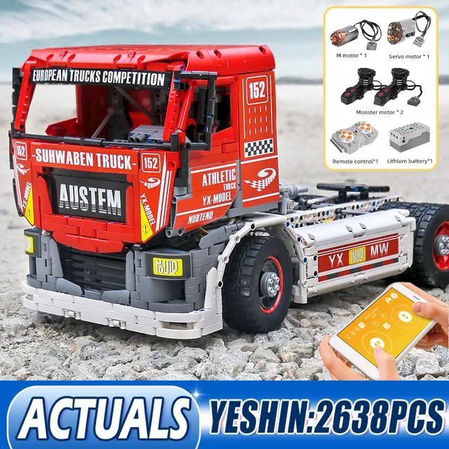 $139 Mould King 13152 Car Model The MOC-27036 App Motorized Race Truck MkII Set Building Blocks Bricks Kids Christmas Gifts