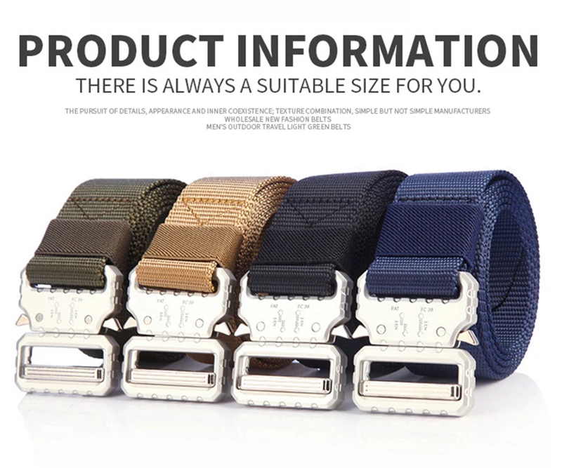 38 mm Gürtel für Herren, Canvas-Gürtel, Schnellverschluss, Metallschnalle, Training, taktische Gürtel, Jeans gürtel jeans gürtel herren gürtel damen belt ремень gürtel für männer männer geschenk ремень женский ремень – Detail 2