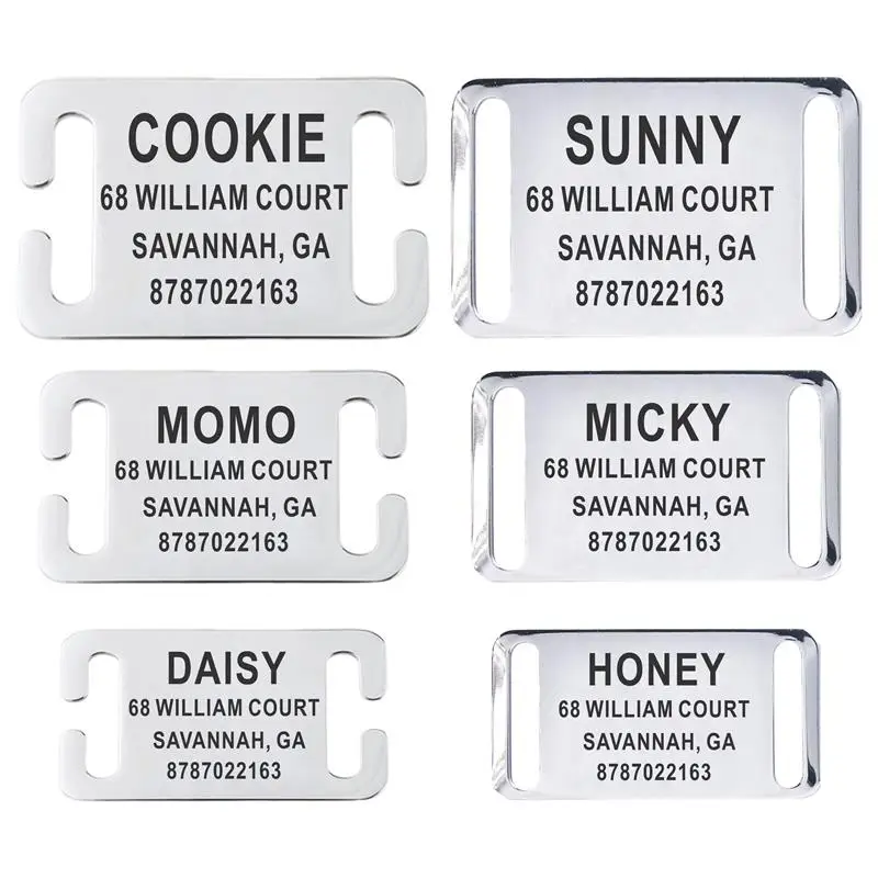 Персонализированные ярлыки для удостоверения личности питомца выгравированные