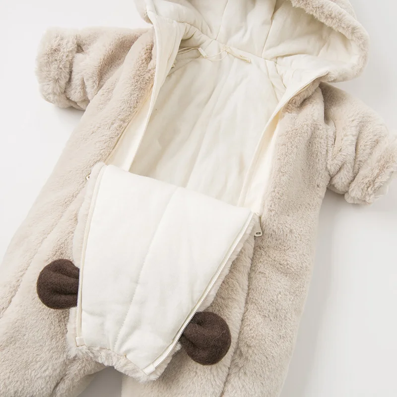 DB11625 Dave bella/зимние комбинезоны унисекс с капюшоном и подкладкой для новорожденных; Одежда для младенцев; Детский комбинезон; 1 предмет