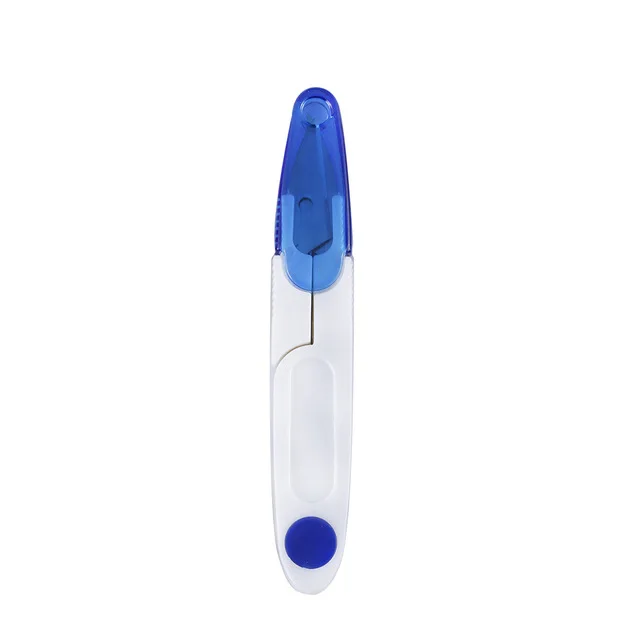 Blue MIUSIE 1 шт. ножницы для пряжи пластиковая ручка Защитная крышка портновские ножницы резьба инструмент для резки вышивки переносной резак мини весна U форма - Цвет: Blue