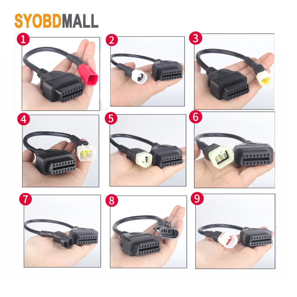 Диагностический кабель OBD2 для мотоциклов Для YAMAHA 3Pin 4Pin Honda 6Pin Kawasaki BENELLI Suzuki Ducati ICOM-D