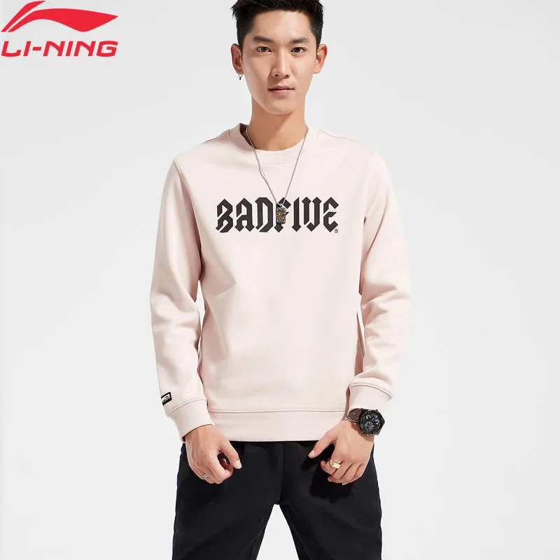 Li-Ning мужской баскетбольный свитер BAD FIVE теплый флис 66% полиэстер 34% спандекс подкладка Спортивная Толстовка Топы AWDN851 COND18