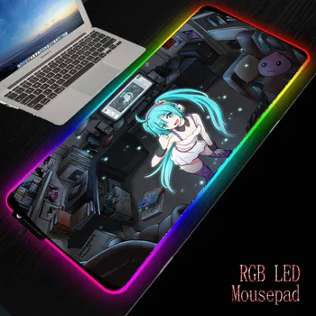 

Mairuige Girl Hatsune Miku Gaming Computer RGB LED Illumination Large Mouse Pad Gamer Mat PC Desk Play with Backlit