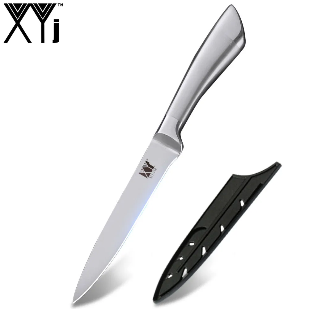 XYj 7cr17 набор кухонных ножей из нержавеющей стали, фруктовый нож Santoku, нож для нарезки хлеба, нож для приготовления пищи, цельные ножи - Цвет: 5 inch Utility Knife