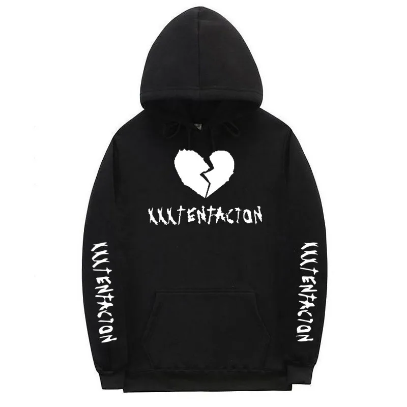Black-B01 Xxxtentacion Толстовка Revenge осень-зима для мужчин и женщин модные толстовки Rapper хип-хоп пуловер с капюшоном уличная - Цвет: Black-B01