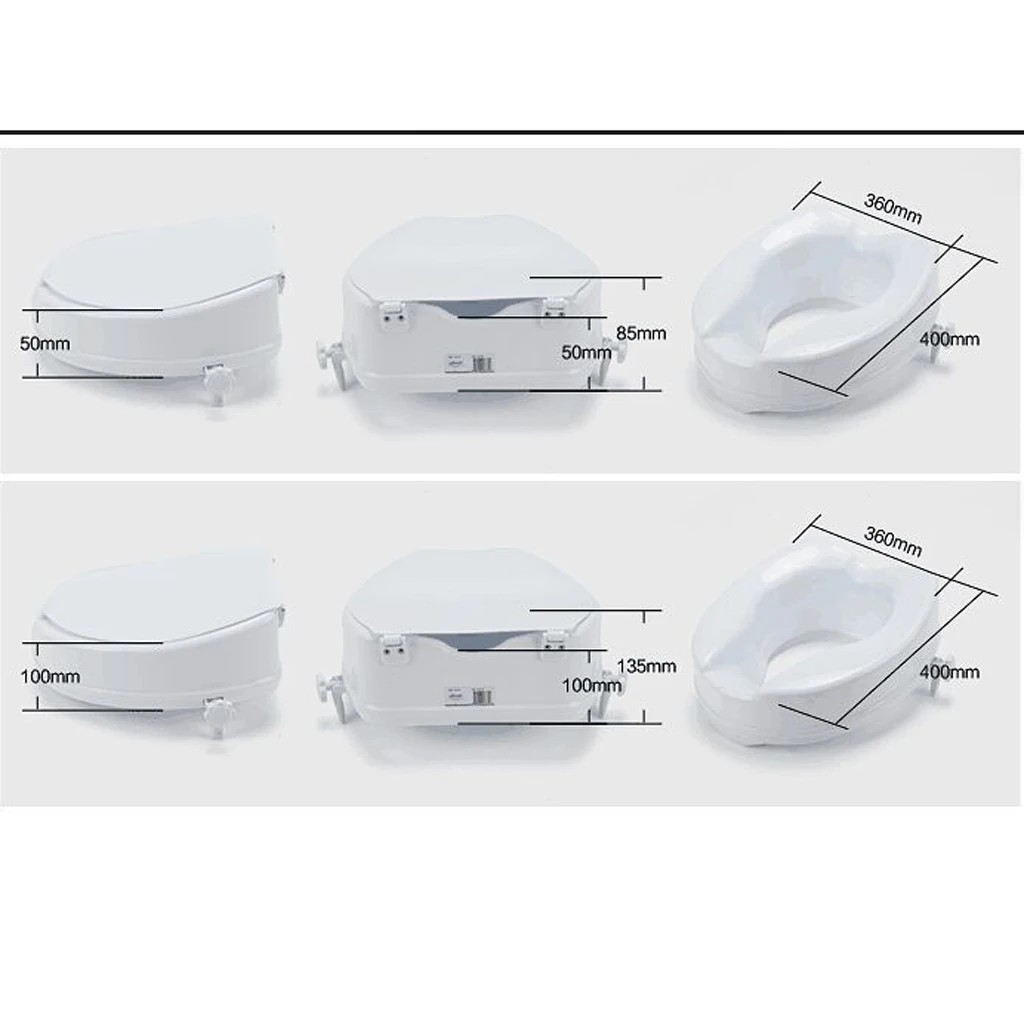 1 Piece Pregnant Women Patient Elderly Handicapped Toilet Seat Riser 2 Inch Raised Elevated Lifter Extender Easy Installation