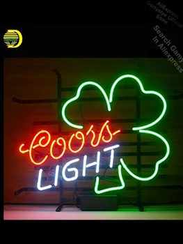 

Coors Light Shamrock Neon Sign Real Glass Tubes Neon Light Sign Beer Energy Drink Lighted Garage Signs Glass Display Boards Lamp