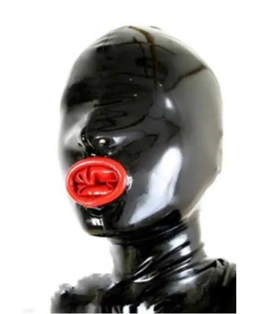 

Latex Hood Mask Head Cover Stifle Condom Black Women Elastic