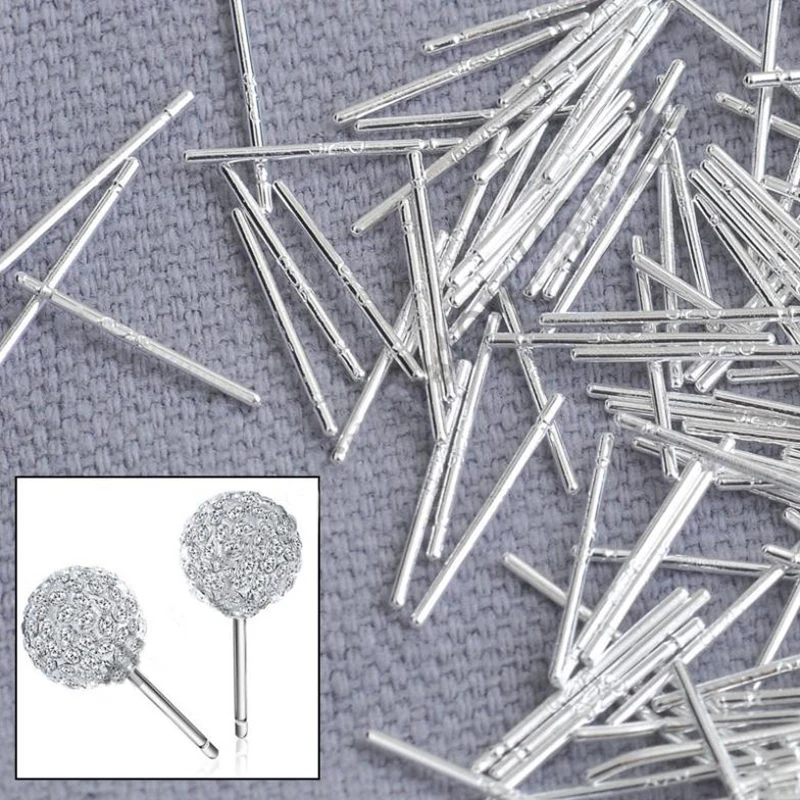 

Bulk 1000PCS Pin Solid Real 925 Sterling Silver Jewelry Findings Fine Ear Stud Pin Posts Handmade Earring Designer Gift