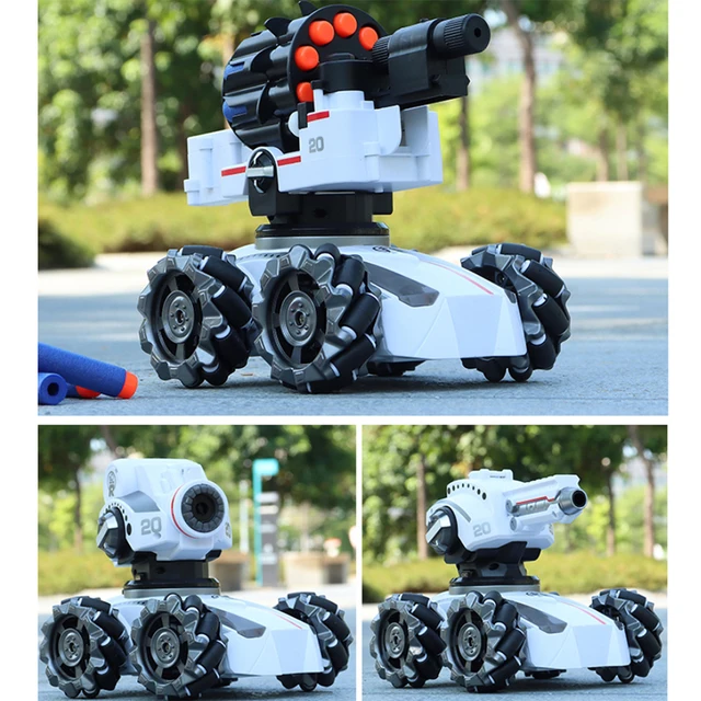 Rc Tank Electric Toy Remote Control Watch Dual Control 3-Change Water Bomb/ Bubble/ Airsoft Continuous Launch Battle Kid Gifts 3