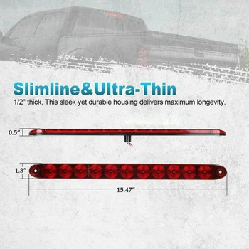 

15 inch LED light bar Red Stop Turn Tail Waterproof Truck Trailer 260K