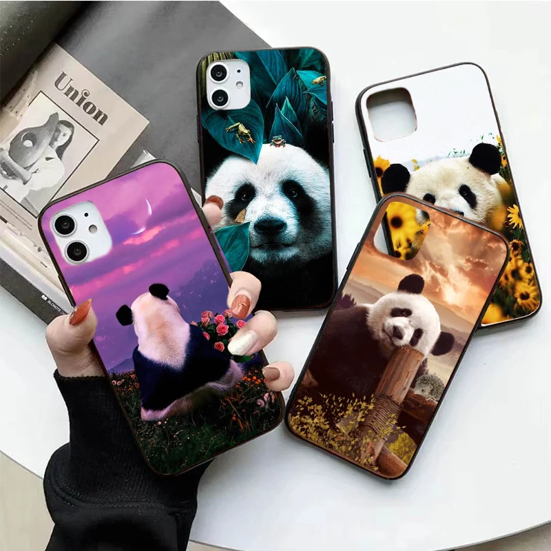 Чехол для мобильного телефона с высоким разрешением милая панда Iphone 13 12 Mini 11 Pro Max
