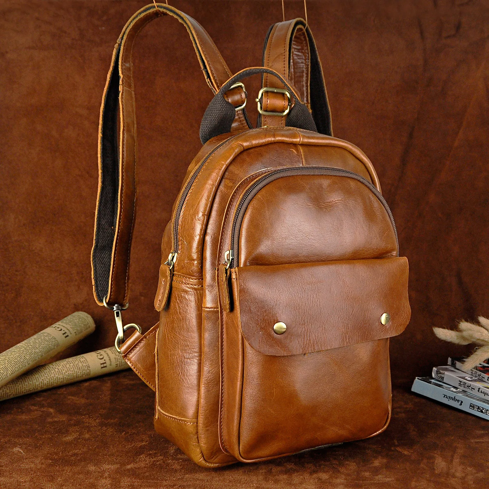 Дизайн унисекс многоцелевой кожаный повседневный модный нагрудная сумка для путешествий школьный Университетский колледж книга 1" ноутбук сумка рюкзак 1307