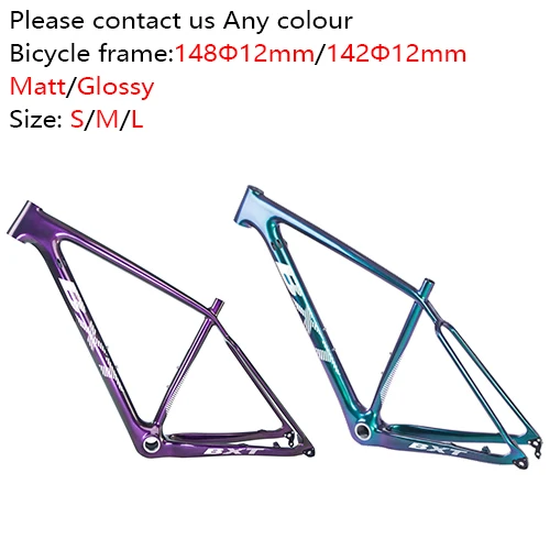 Color 6 BXT углеродная горная 29er велосипедная рама полностью углеродная MTB велосипедная Рама 27,2 мм Подседельный штырь рама 142*12 или 135*9 мм велосипедные рамы BSA - Цвет: Color 6