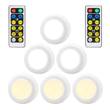 Под шкафом свет беспроводной датчик касания с регулируемой яркостью светодиодный ночник батарея мощность пульт ДУ, совместимый для кухонной лестницы