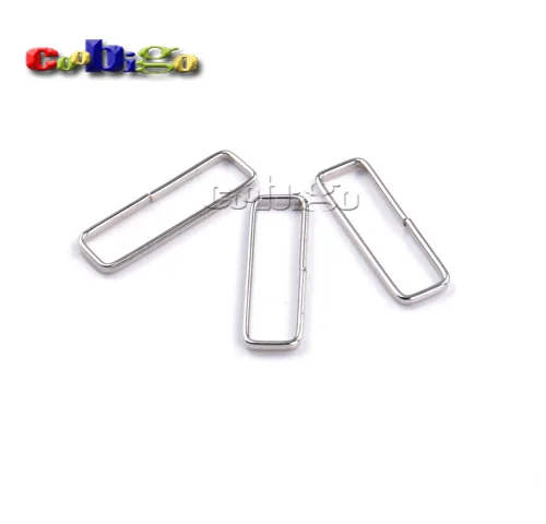 25 шт. в упаковке 1-1/5 "(30 мм) Прямоугольные несварные кольца никелированные