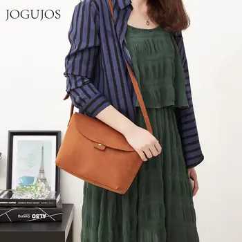 

JOGUJOS New Genuine Leather Totes Handbag Women's Shoulder Messenger Bag Female Vintage Fashion Women Handbags Crossbody Bag
