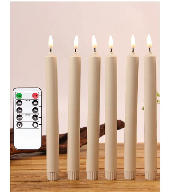 6 Pislogó Könnyű Karácsonyi Led Gyertya, Távirányítóval, 10 Vagy 6,5 Hüvelyk Hosszú Akkumulátorral Működő Meleg Fehér Dekoratív Gyertyákból - Image 6
