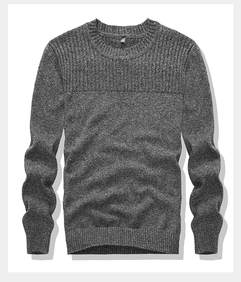 Winter Black Men's Long Sleeve Pullover Round Collar Sweater Official Cotton New Arrival And Homme Sweater Casual 3XL