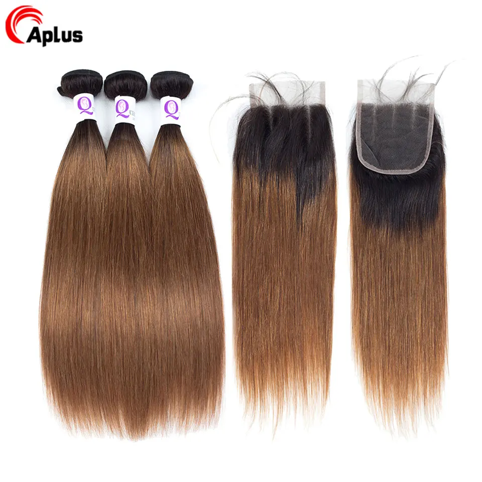 Ombre-Bundles-With-Closure-Honey-Blonde-T1b-30-Remy-Malaysian-Straight-Hair-Bundles-With-Closure-99J