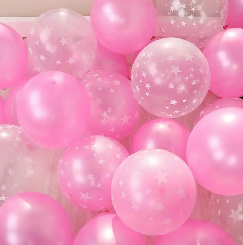 12 шт. 12 дюймов розовый латексный воздушные шары прозрачные воздушные шары для дня рождения прозрачные звезды толстые шары вечерние Декор поставки Globos