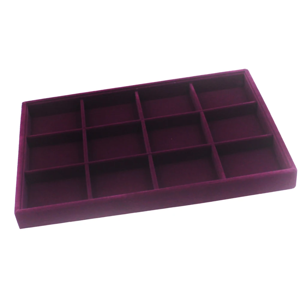 Velvet Stackable Jewellery Display Tray Showcase Necklace Organizer Storage