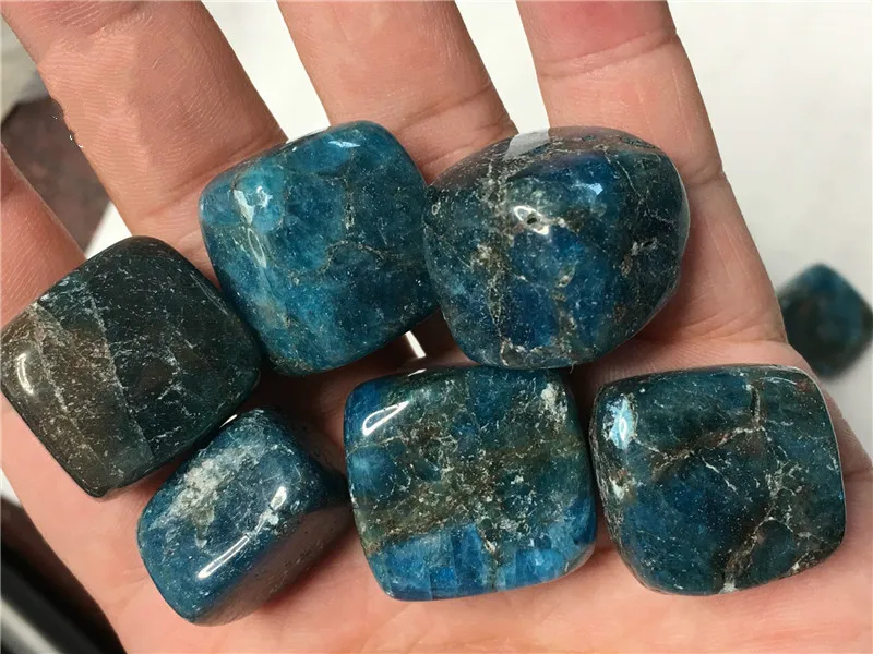 100 г Синий Апатит гравий камень шерсть Синий энергетический образец