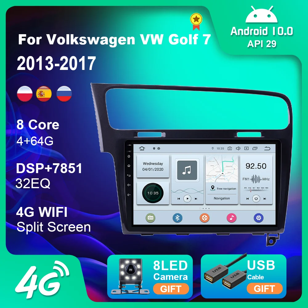 Автомагнитола для Фольксваген VW Golf 7 2013 2014 2016 2015 2017 стерео проигрыватель